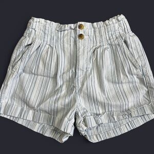 American Eagle Outfitters Blue & White Striped Women's Shorts 4 Coastal Cotton